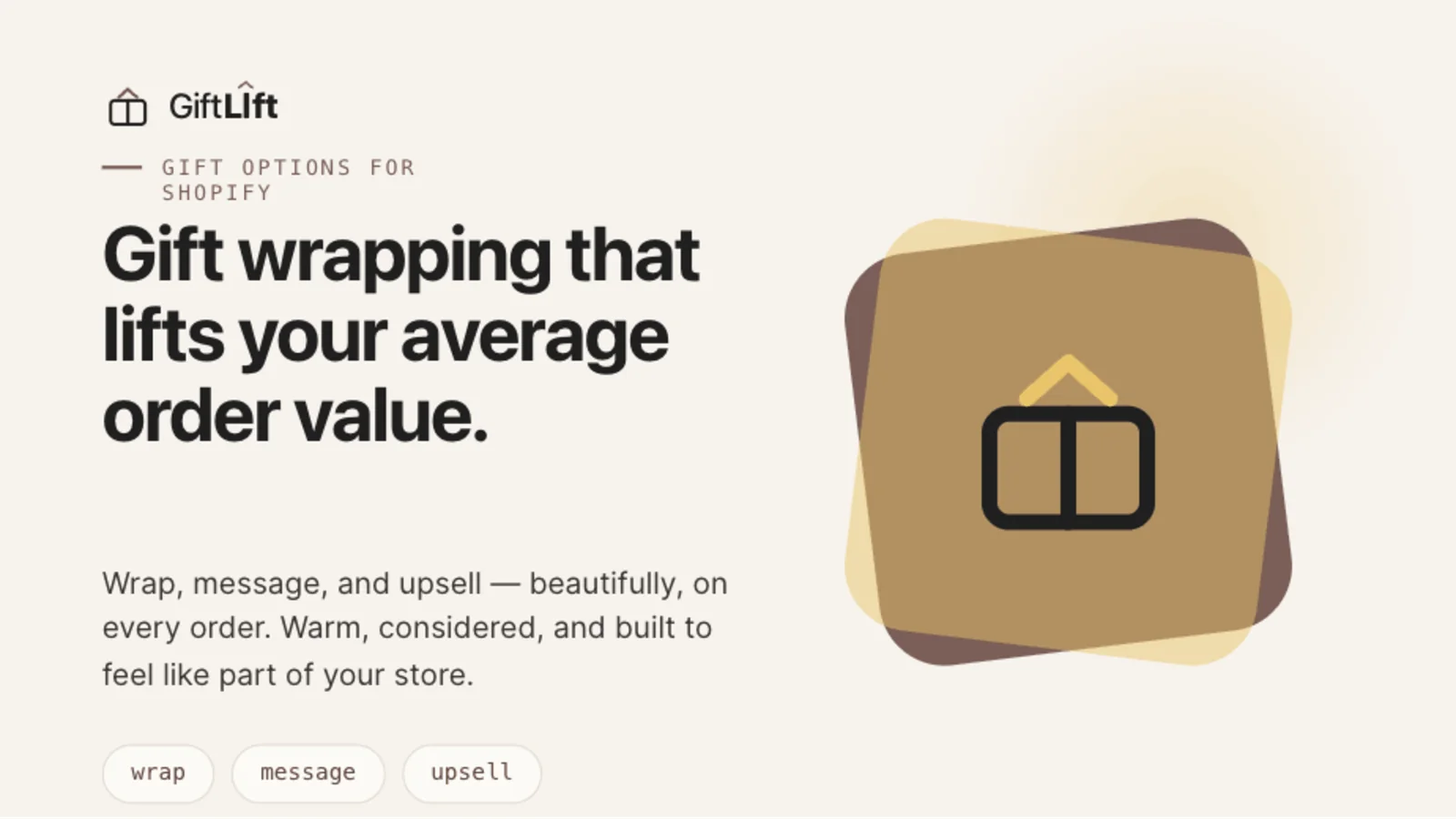 GiftLift gift wrapping that lifts average order value on Shopify.